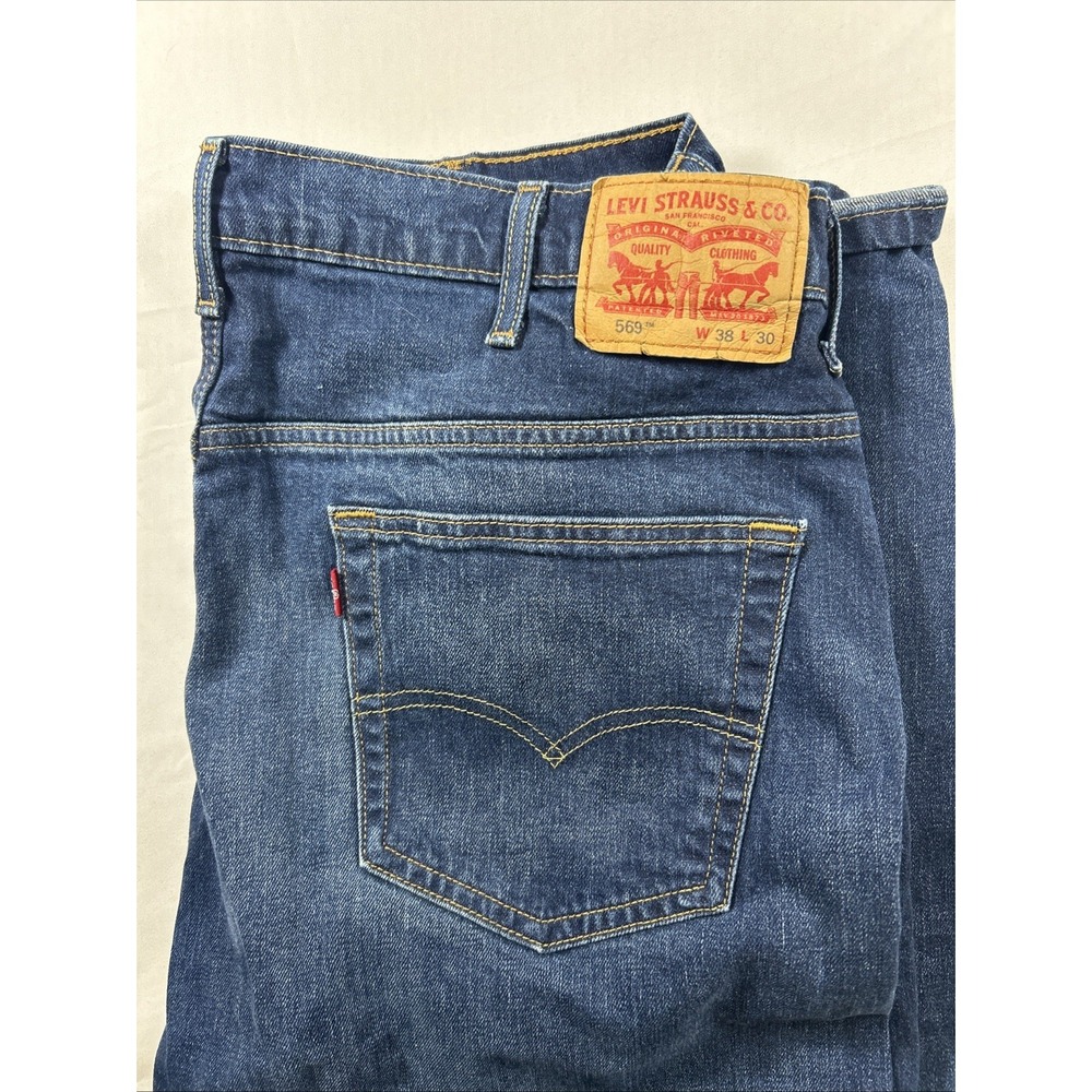 Levi's 569 Loose Jeans Mens 38x30 Blue Denim Y2K Red Tab Vintage